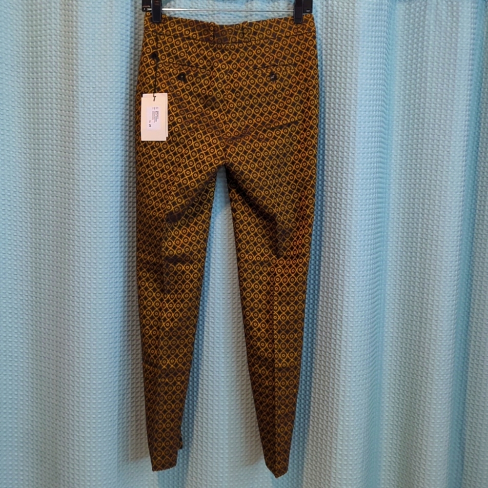 NWT Sz 26 black and bronze jacquard trousers - Picture 4 of 11